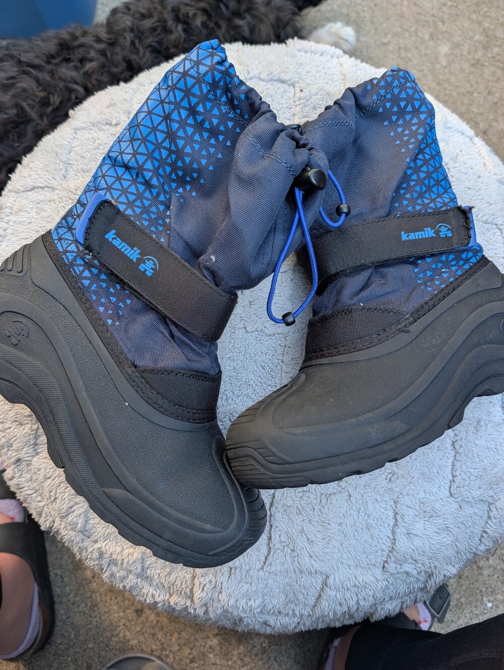 Boys Kamik Blue Pull On Insulated Snow Winter Boots Size 2